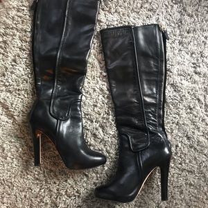 Diane Von Furstenberg Black Leather Boots